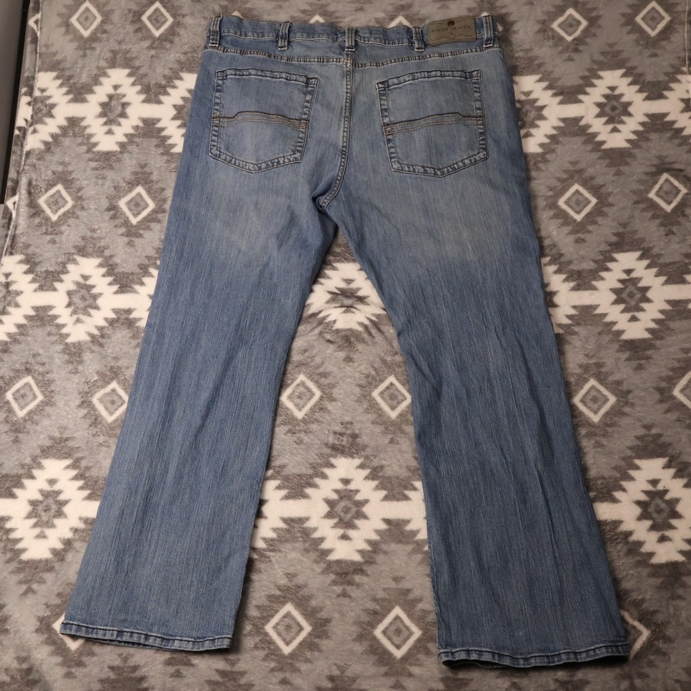 Cody James Mens Light Wash Straight Leg Western Denim Jeans 38x31